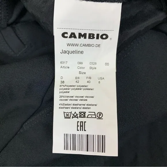 Cambio Jaqueline Black Relaxed Fit Drawstring Tapered Pants Comfort‎ Stretch 8 - Image 7
