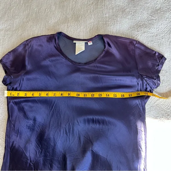 Vintage Paris Sport Club Satin Shirt Womens L Large Fits Small Medium Purple 90s - Image 6