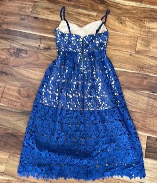 Revolve Blue Lace Dress - Image 5