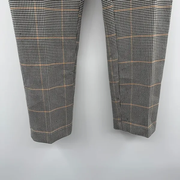 H&M Dress Pants Women's Size 8 Houndstooth Plaid‎ Mid Rise Black Gray White Tan - Image 3