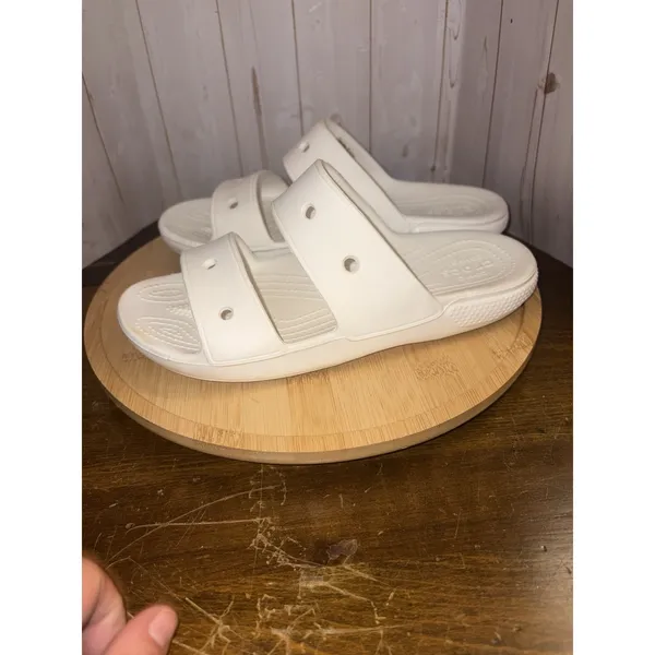 Crocs Comfort Slides White‎ Two Strap Sandals Casual Summer Essential W7/M5 - Image 4