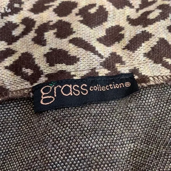Grass Collection Leopard Jacquard Knit Mini Skirt Medium Pockets Stretch - Image 8