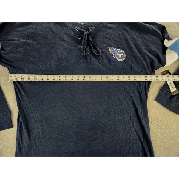 NWT Tennessee Titans Lightweight‎ Lace-Up Long Sleeve Shirt Football Navy sz XL - Image 4