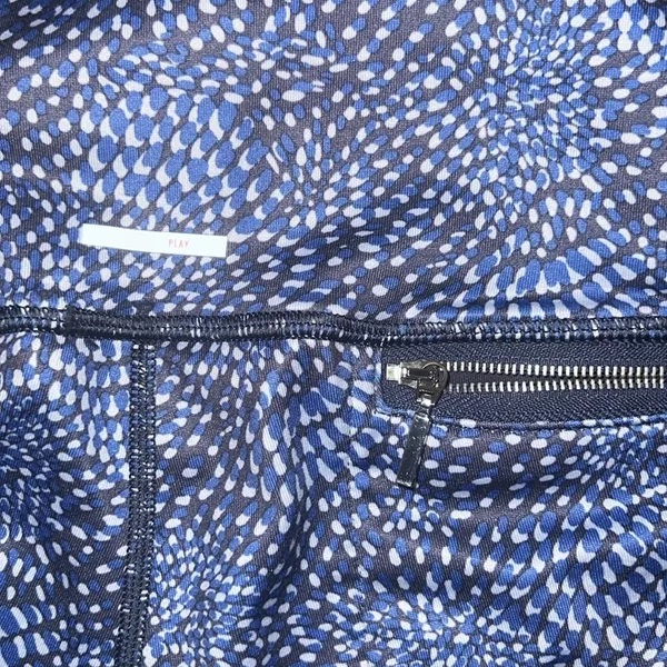 Aerie Blue and White High Waist Workout Leggings Small - Image 4
