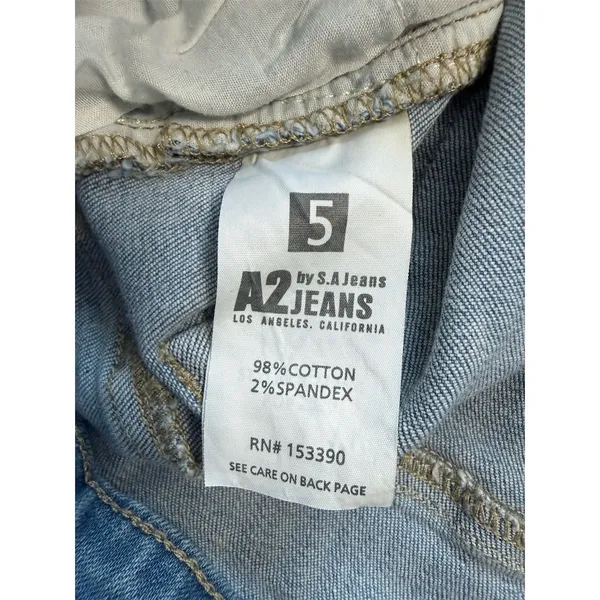 A2 by S.A Jeans Womens Size 5 Light Wash Distressed Skinny Jeans 27 Inseam - Image 5