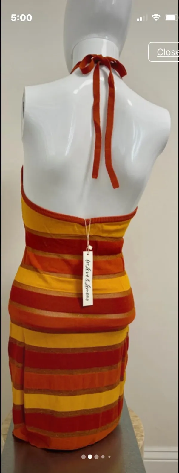 For Love & Lemons Tori Mini Dress in orange - Image 2
