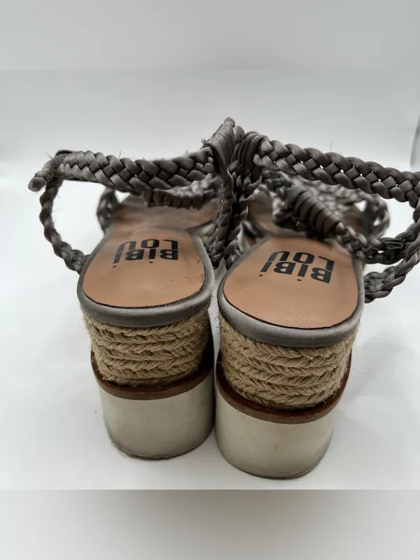 BIBILOU Ariel Platform Sandals Woven Ankle Strap Open Toe Wedge size36 US 5-5.5 - Image 6