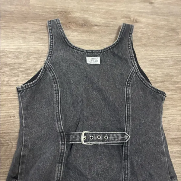 Levi’s black denim button front tank dress black/gray - Image 12