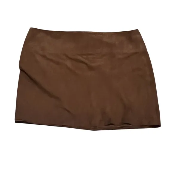 Alice + Olivia Skirt Womens Size 8 Brown Mini Back Zip Solid Minimalist - Image 4