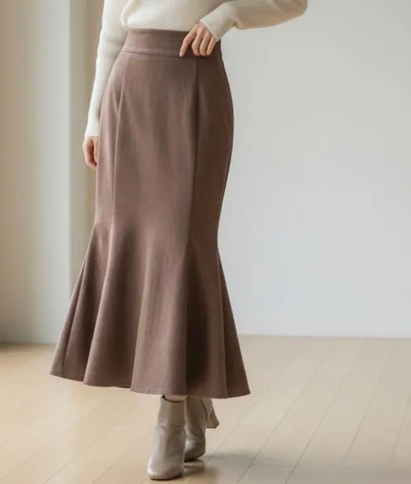 High waisted flared midi skirt Brown Size M - Image 3