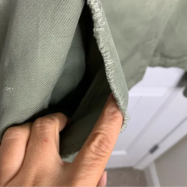 Rails linen blend double breasted green military utility jacket size large‎ - Image 4