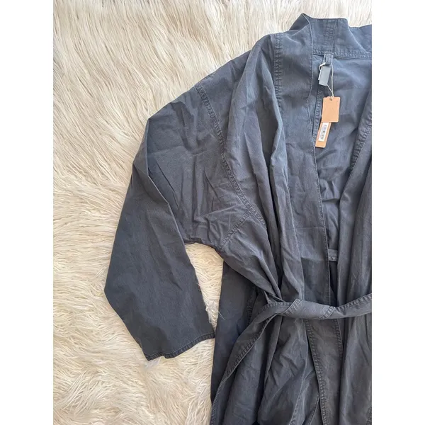 Skims Woven Lounge Long Robe Ash Size Small - Image 6