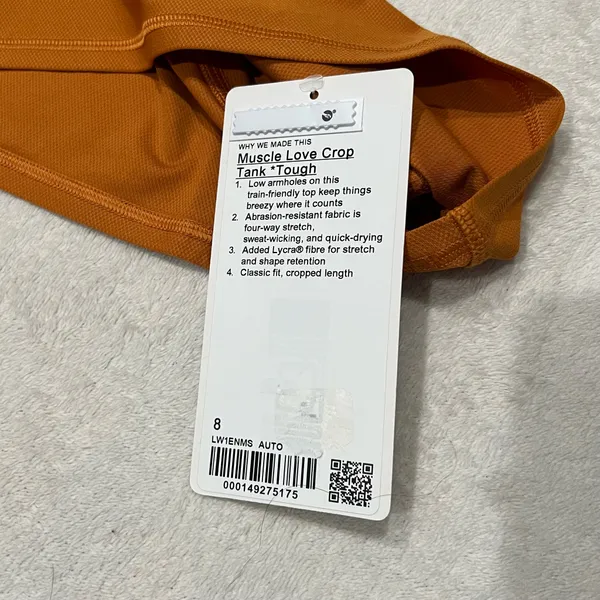 Lululemon Orange Muscle Love Crop Tank Tough - Image 5
