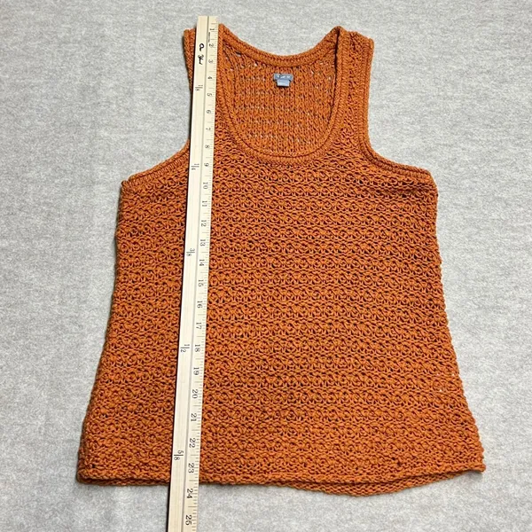 Aerie‎ Women Burnt Orange Crochet Open Knit Tank Top Scoop Neck Small EUC Boho - Image 6