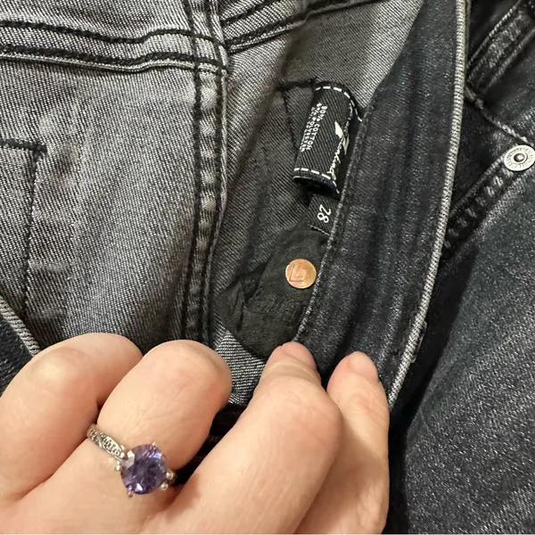 7 for All Mankind Stylish Distressed Black Jeans in 28‎ - Image 2