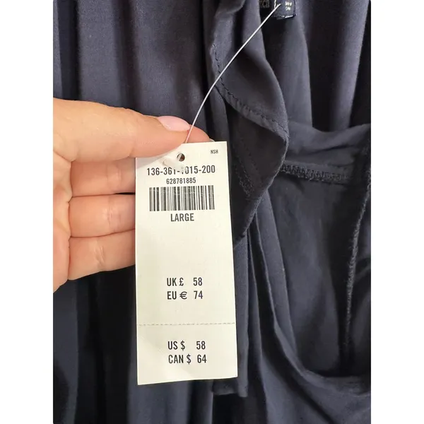 Abercrombie & Fitch Women's Cold Shoulder Ruffle Long Sleeve Top‎ blue Large - Image 4