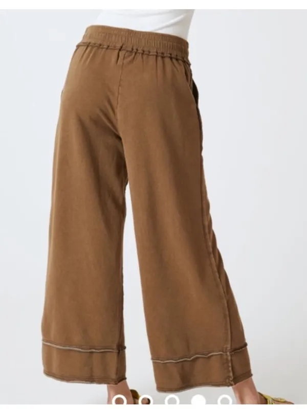 Anthropologie X Daily Practice The Seamed Wide Leg Pants Lounge Olive Green - Image 3