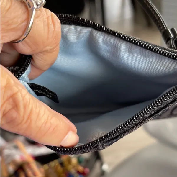 Coach Black and Brown Signature Wristlet - Image 3