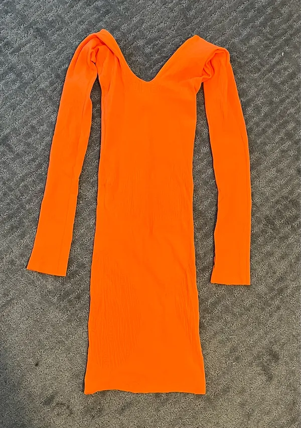 White Fox Orange Mini Dress - Image 4