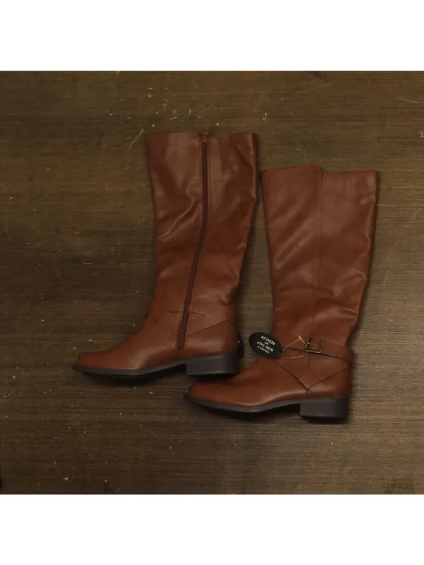 NEW Style & Co. Margoo Riding Boots Faux Leather 10021524100 Acorn Brown 6.5M - Image 8