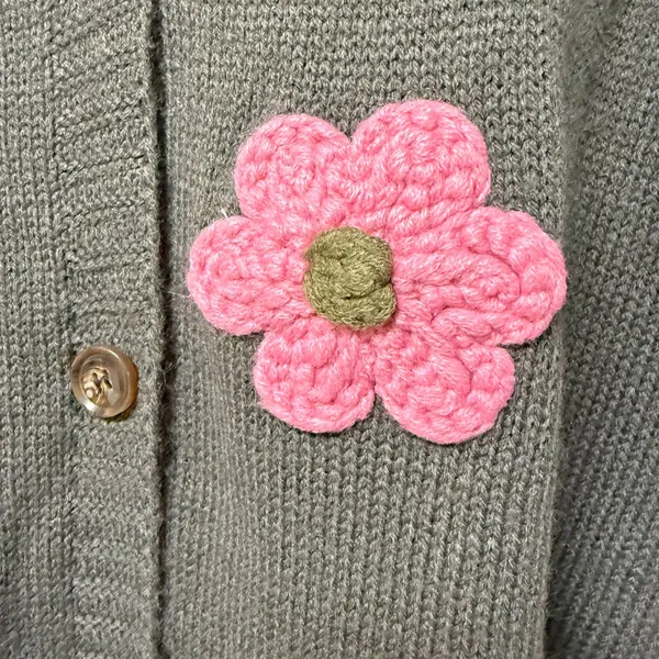 J.Nna Floral Embroidered Cardigan Gray Size L - Image 3