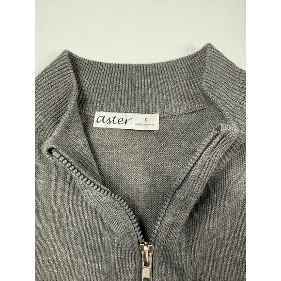 Aster Gray‎ Cropped Quarter Zip Long Sleeve Athletic Top Size S - Image 2