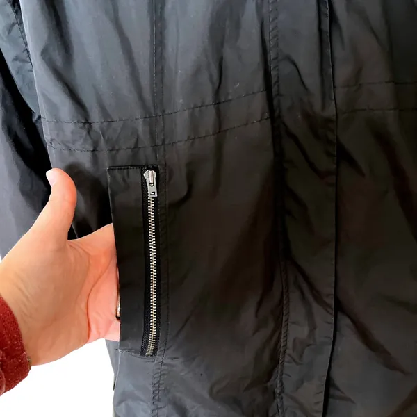 Banana Republic Black‎ Lightweight Hooded Rain Coat Jacket Women's Small GUC - Image 2