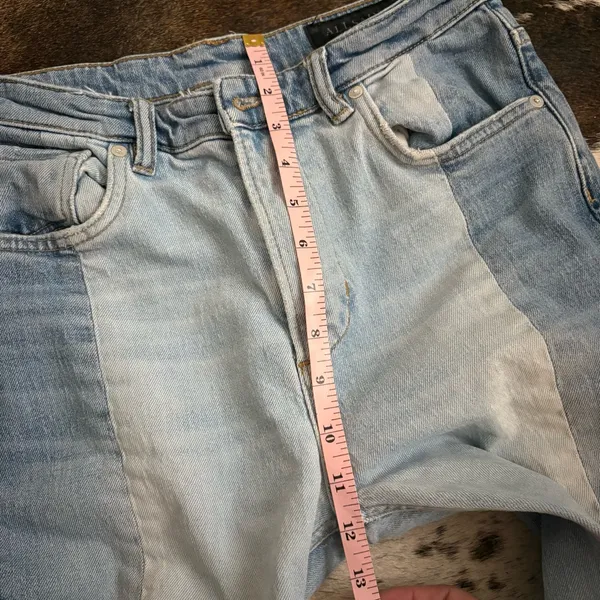 ALL SAINTS Kim Two‎ Tone Asymmetric Hem Jeans in Mid Indigo Size 27 - Image 8