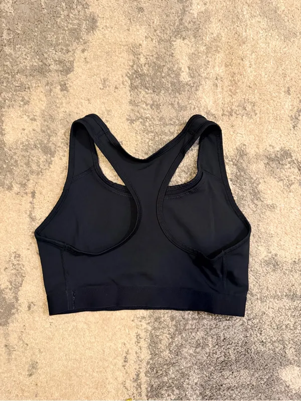 Nike Black Sports Bra with White Swoosh - Image 2