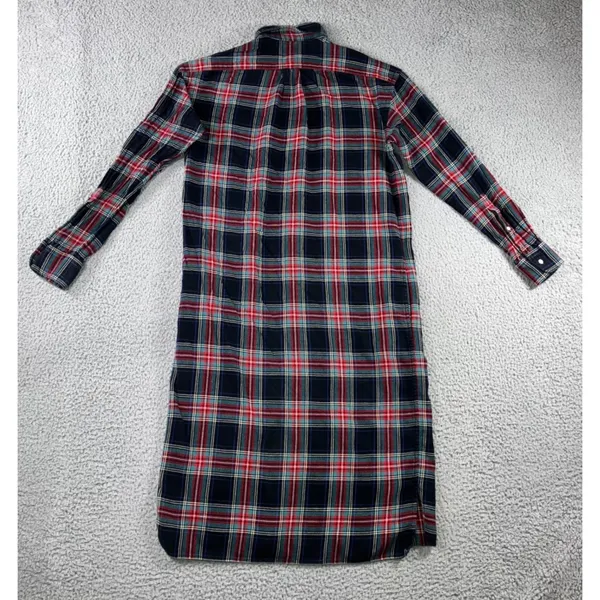 Polo Ralph Lauren Brushed Twill Ballet Sleep Shirt Women Small Plaid Crest‎ Logo - Image 3