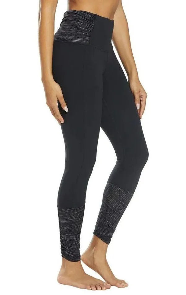 NWT New Black Prana Selwyn Leggings Womens Yoga L High Waist Polka Dots Ruched - Image 2