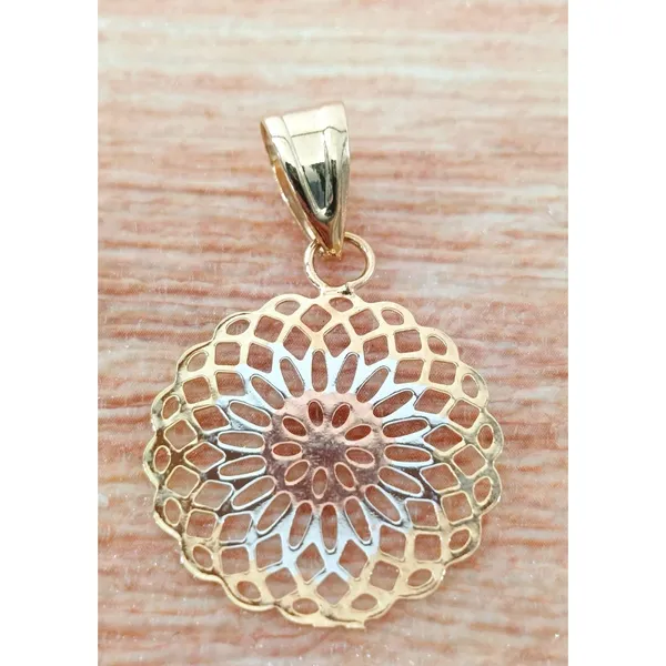 Golden Time 18K Gold Plated Tri-Color Mandala Flower of Life Earrings & Pendant - Image 4