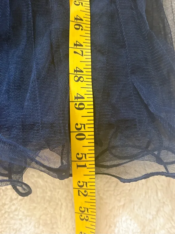 Lulus Exemplary Aura Navy Tulle Surplice Midi Dress Size Large Sleeveless Formal - Image 8