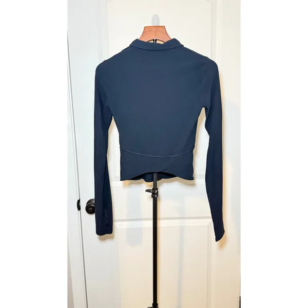 Spanx AirEssentials Collared Full Zip Jacket Navy Blue XS‎ - Image 2