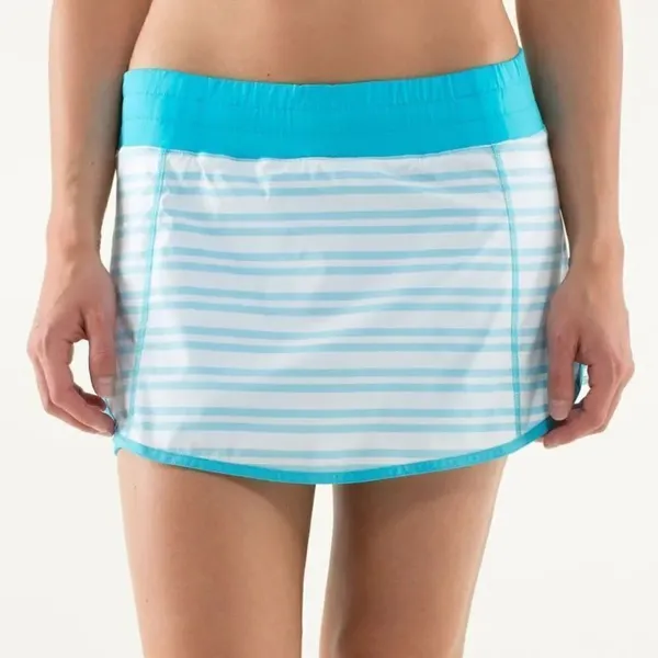 Lululemon Run: Track Attack Skirt Twin Stripe Spry Blue / Spry Blue - Image 2