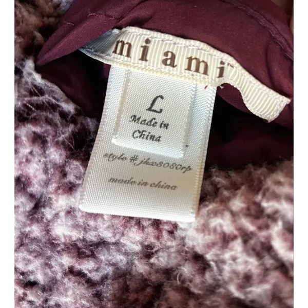 Miami Francesca's Reversible Sherpa Quilted Vest Maroon Women's Large Fall Cozy - Image 5