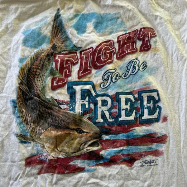 Reel Life Art Patriotic Fishing Muscle Tee - Image 7