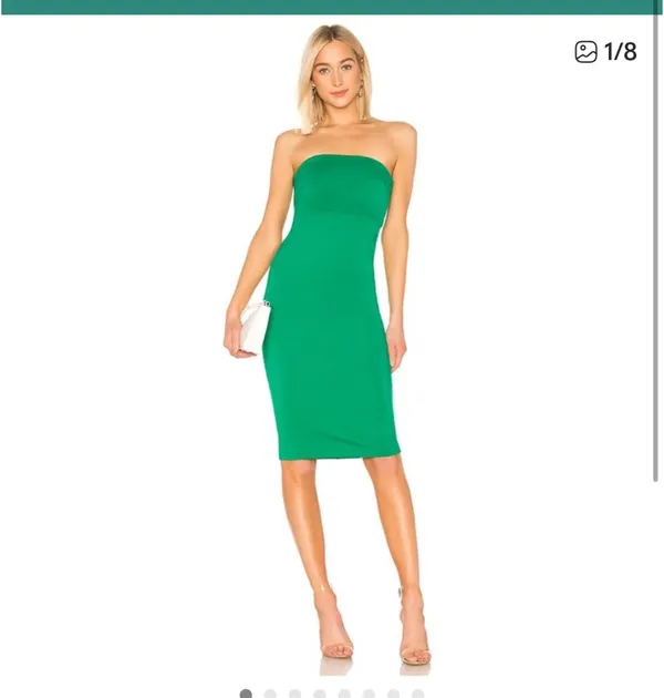 NBD Lost Paradise Strapless Midi Dress Kelly Green - Image 7