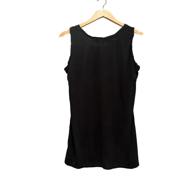 ITOO Italy Black‎ Sequin Tank Top Made in Italy Stretch Party Shirt M/L - Image 4