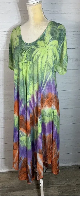 Exist one size lime multicolor cover up beach.  - Image 2
