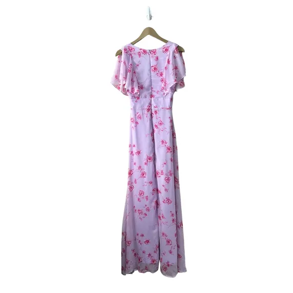 Lulu’s Dearly Loved Lavender Floral Print Flutter Sleeve Maxi Dress - Image 9