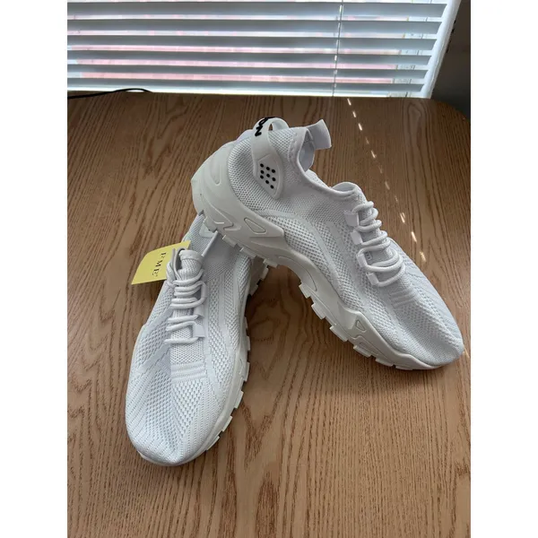 New Women's Lace Up Tie Up Sneakers White size 7-7.5 - Image 11