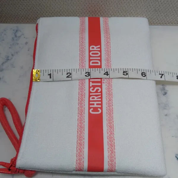 Christian Dior Terry Fabric Clutch Pouch Wristlet New No Tag - Image 8