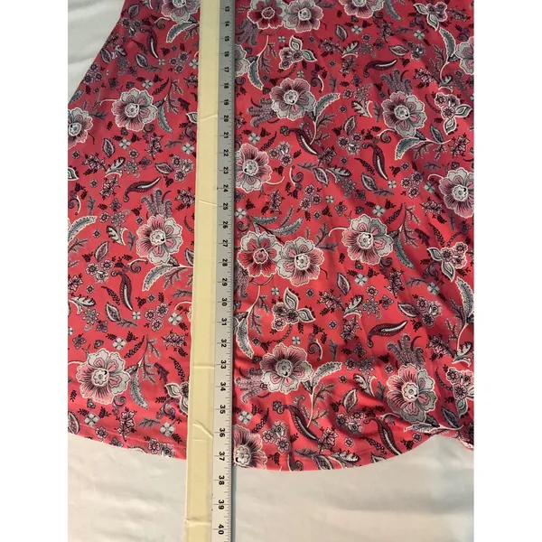Signature by Bobbie Brooks Coral Floral Print Dress Plus Size 1X‎ Short Sleeve - Image 7