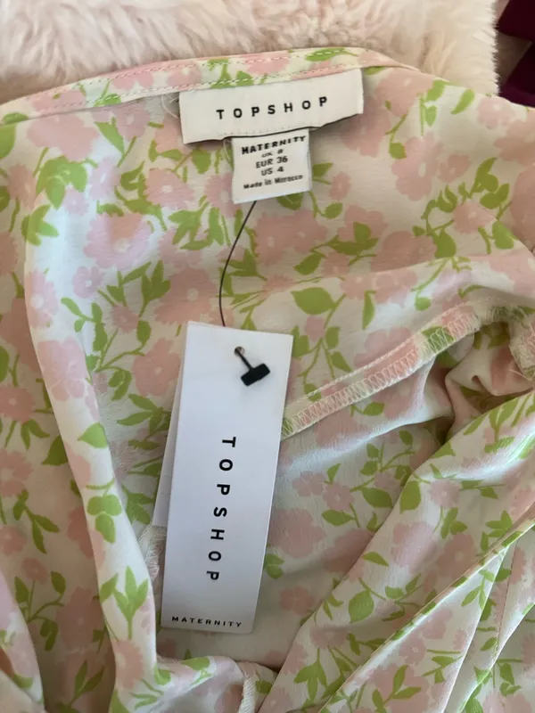 ✨ Topshop Maternity‎ Floral Double V Ruffle Maxi Dress - Size 4 NWT - Image 4