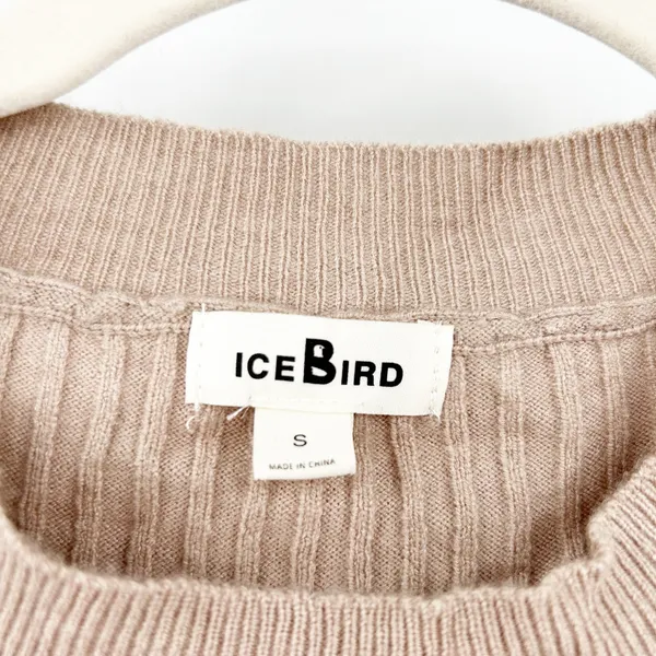 IceBird Womens Minimalist Cozy Ribbed Knit Sweater Vest Knit Tank Top Size S Tan - Image 2