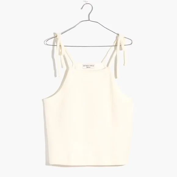 Madewell White Tie Knot Blouse Tank Top Size XS NWOT - Image 2
