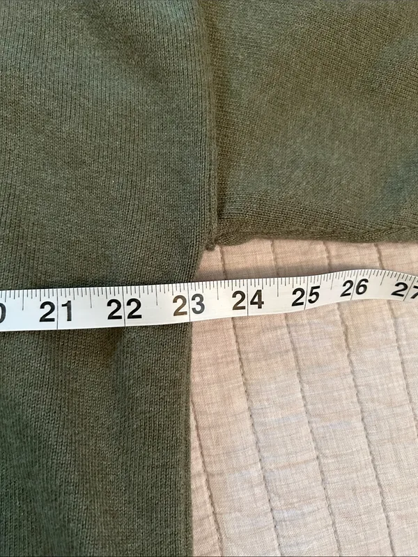 J. Crew olive green drop shoulder, cotton, classic crewneck sweater XL - Image 10