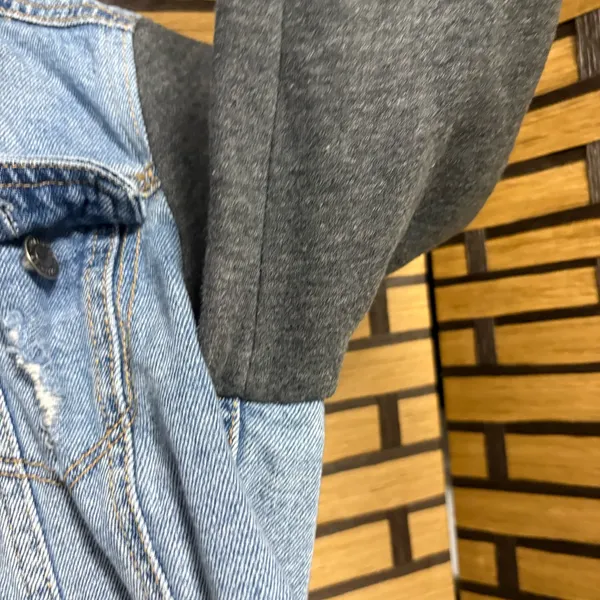 Hollister‎ Denim Sweatshirt Jacket Size Small - Image 6