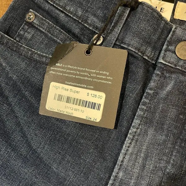 ABLE High Rise Skinny Jeans Blue Size 24 - Image 9